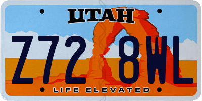 UT license plate Z728WL