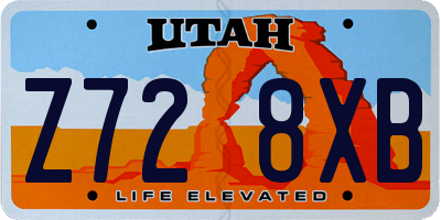 UT license plate Z728XB
