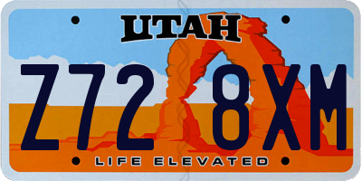 UT license plate Z728XM