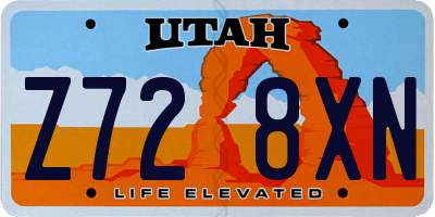 UT license plate Z728XN