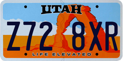 UT license plate Z728XR