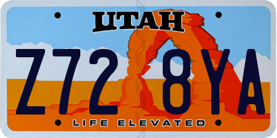 UT license plate Z728YA