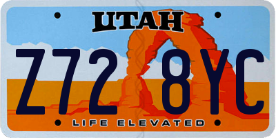 UT license plate Z728YC