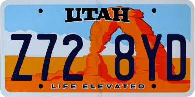 UT license plate Z728YD