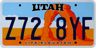 UT license plate Z728YF