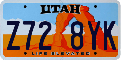 UT license plate Z728YK