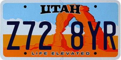 UT license plate Z728YR