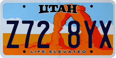 UT license plate Z728YX