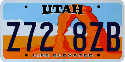 UT license plate Z728ZB