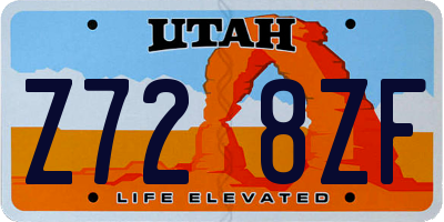 UT license plate Z728ZF