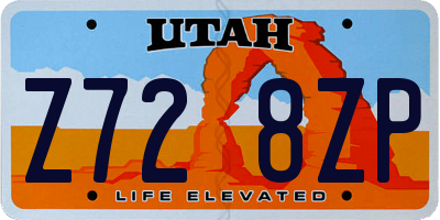 UT license plate Z728ZP