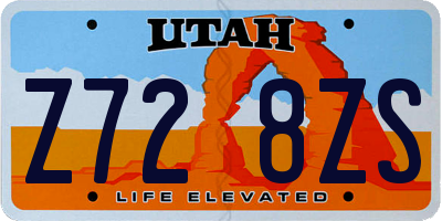 UT license plate Z728ZS