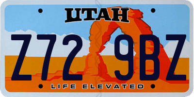 UT license plate Z729BZ