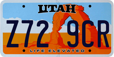 UT license plate Z729CR