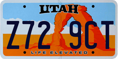UT license plate Z729CT