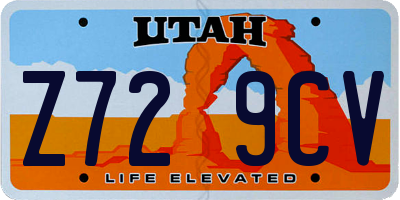 UT license plate Z729CV