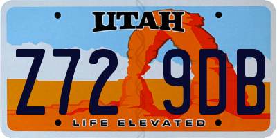 UT license plate Z729DB