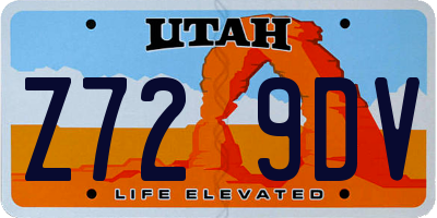 UT license plate Z729DV