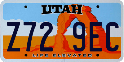 UT license plate Z729EC