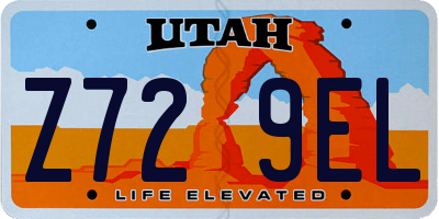 UT license plate Z729EL