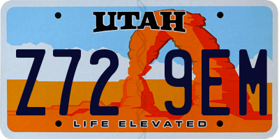 UT license plate Z729EM