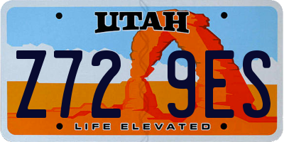 UT license plate Z729ES