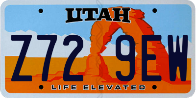 UT license plate Z729EW