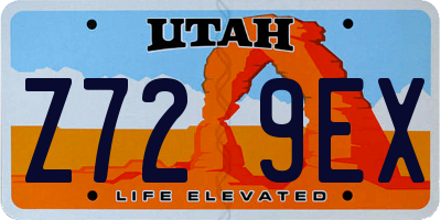 UT license plate Z729EX