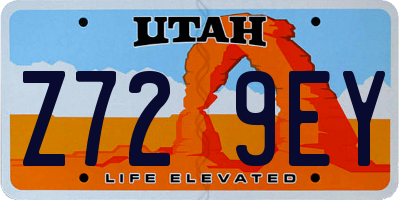 UT license plate Z729EY
