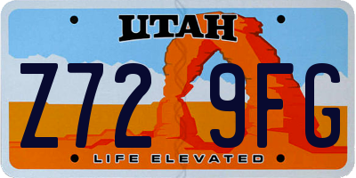 UT license plate Z729FG