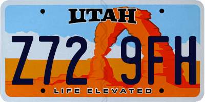 UT license plate Z729FH