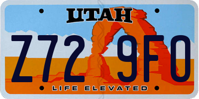 UT license plate Z729FO
