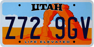 UT license plate Z729GV
