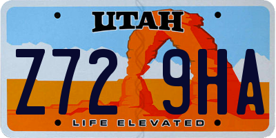 UT license plate Z729HA