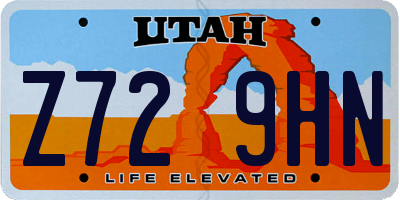 UT license plate Z729HN