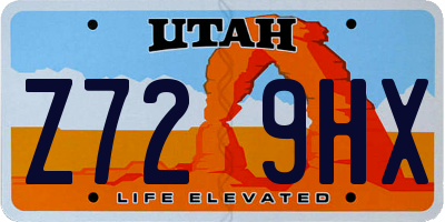 UT license plate Z729HX