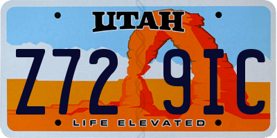 UT license plate Z729IC