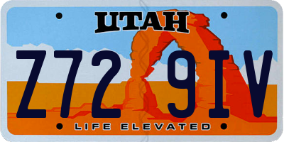 UT license plate Z729IV
