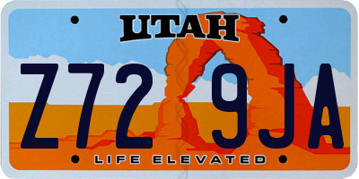 UT license plate Z729JA