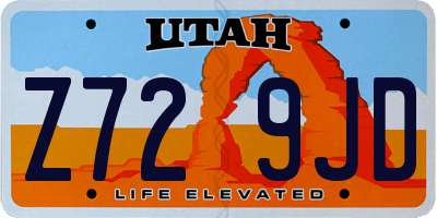 UT license plate Z729JD