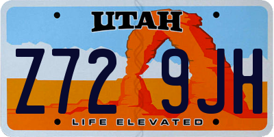UT license plate Z729JH