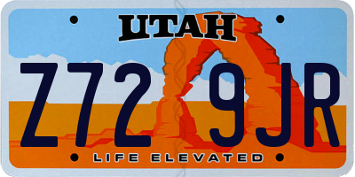 UT license plate Z729JR