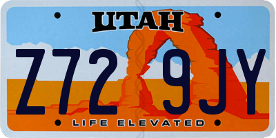 UT license plate Z729JY