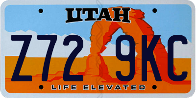 UT license plate Z729KC