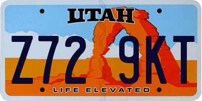 UT license plate Z729KT