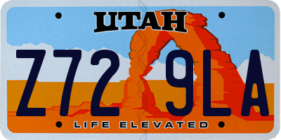 UT license plate Z729LA