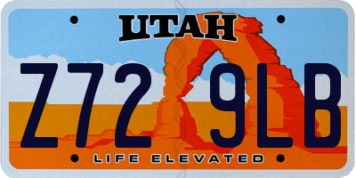 UT license plate Z729LB