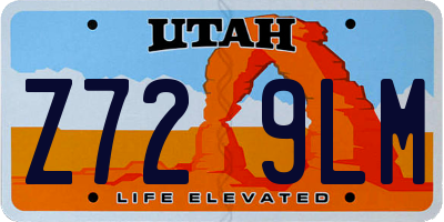 UT license plate Z729LM