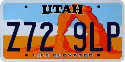 UT license plate Z729LP