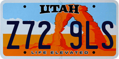 UT license plate Z729LS